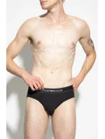 Pánske slipy 2PACK 111733 3F542 16844 čiernosivé s prúžkom - Emporio Armani