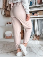 Dámske nohavice chinos s opaskom ružové FashionStreet UY2551