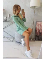 Mikina s kapucňou tmavo mätová