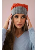 Paris fleecová čiapka K212 červená+sivá