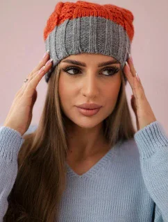 Paris fleecová čiapka K212 červená+sivá