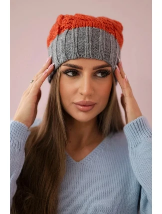 Paris fleecová čiapka K212 červená+sivá