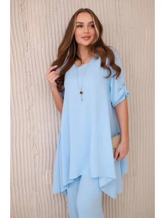 Súprava blúzka + nohavice s príveskom modrá Súprava blúzka + nohavice s príveskom modrá