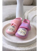 Dětské bačkory na suchý zip růžové Katline