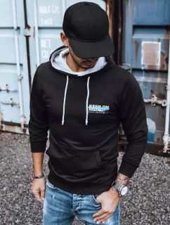 Pánska mikina s potlačou čierna FashionStreet BX5382