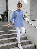 Dámske nadrozmerné tričko BLISS modré FashionStreet DY0351 Dámske nadrozmerné tričko BLISS modré FashionStreet DY0351