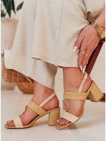 Dámske sandále na podpätku ROMELLA beige FashionStreet ZY0753