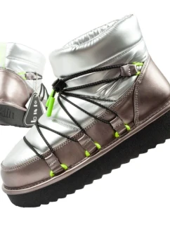 D.Franklin snehové topánky ženy zimné módne zateplené topánky strieborné ženy