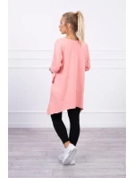 Oversize blúzka s dúhovou potlačou pier v marhuľovej farbe Oversize blúzka s dúhovou potlačou pier v marhuľovej farbe