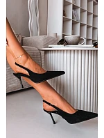 Dámske sandále na podpätku z ekologického semišu Black Kevina Dámske sandále na podpätku z ekologického semišu Black Kevina