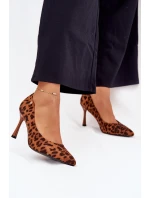 Szpilki Damskie W Panterkę Vinceza 62264 Brązowe