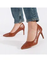 Štýlové hnedé lodičky na ihličkovom podpätku Štýlové hnedé lodičky na ihličkovom podpätku