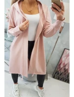 Pláštenka oversize s potlačou tmavo púdrovo ružová