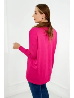 Sveter s prednými vreckami fuchsie Sveter s prednými vreckami fuchsie