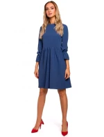Dámske šaty s raglánovými rukávmi M465 modré - MOE Dámske šaty s raglánovými rukávmi M465 modré - MOE