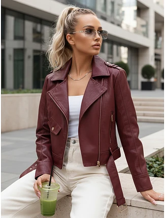 Dámska kožená bunda so zipsom ramones FashionStreet TY5649 Dámska kožená bunda so zipsom ramones FashionStreet TY5649