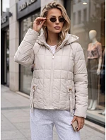 Dámska prešívaná bunda s kapucňou, svetlošedá, FashionStreet TY5860 Dámska prešívaná bunda s kapucňou, svetlošedá, FashionStreet TY5860