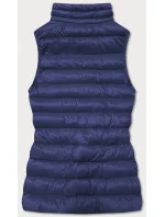 Krátka modrá prešívaná dámska vesta (23077-215)