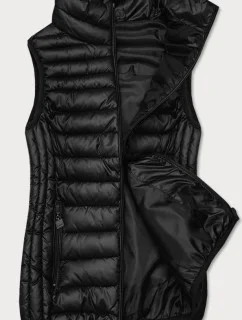 Čierna dámska vesta so stojačikom (B2722-1)