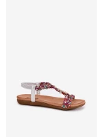 Sandały Damskie Płaskie Z Plecionymi Paskami I Przypinkami Artiker 54C1322 Multikolor