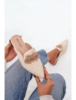 Dámské pantofle s ozdobou Béžové Katrine