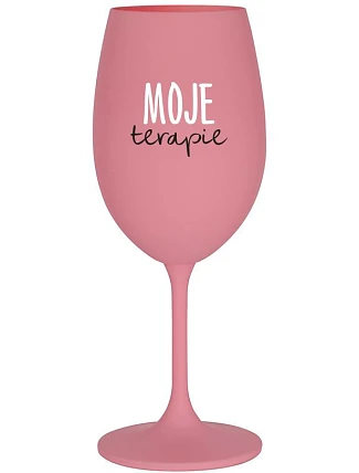 MY THERAPY - ružový pohár na víno 350 ml