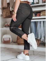Dámske nohavice s opaskom MADELINA black FashionStreet UY2629