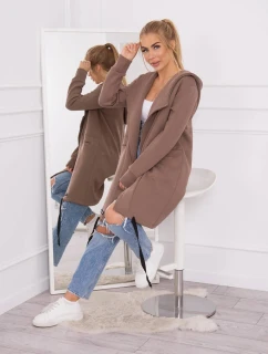 Zateplená bunda s kapucňou mocca