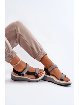 Sandały Damskie Na Platformie I Koturnie Big Star NN274A054 Szare