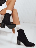 Dámske semišové čižmy na podpätku čierne FashionStreet ZY1221