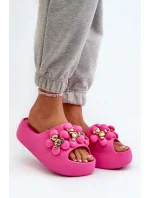 Dámske penové papuče s ozdobami na hrubej podrážke Fuchsia Bremavia