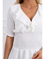 Šaty vo farbe ecru do pása