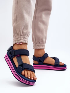 Damskie Sandały Na Platformie Lee Cooper LCW-24-05-2754L Granatowe