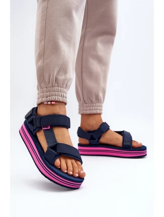 Damskie Sandały Na Platformie Lee Cooper LCW-24-05-2754L Granatowe