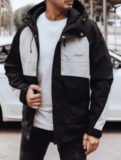 Pánska prechodná bunda do dažďa čierna/sivá FashionStreet TX4916