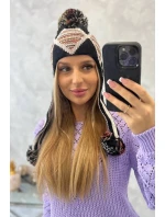 Dámska klapka na uši Eunika K322 čierna + béžová