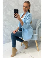 Bunda s klopami elegantná modrá Bunda s klopami elegantná modrá