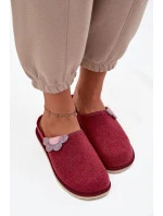 Kapcie Damskie Z Kwiatkiem Inblu CS000043 Bordowe