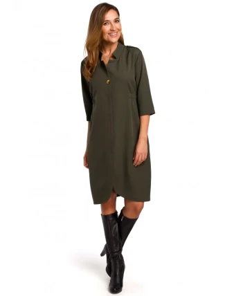 S189 Blejzrové šaty - khaki farba