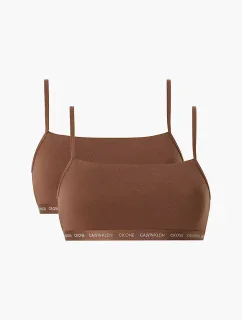 Dámska bralettka 2 pack 000QF6040E - W5K - Hnedá - Calvin Klein