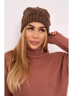 Fleecová čiapka Sylwia K244 mocca