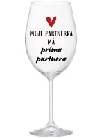 Môj partner má priateľského partnera - číry pohár na víno 350 ml Môj partner má priateľského partnera - číry pohár na víno 350 ml