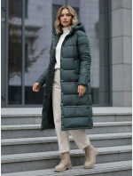 FashionStreet dámska zimná dlhá zelená bunda TY5138
