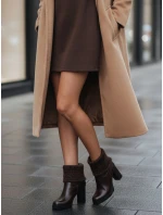 Dámske hnedé topánky na podpätku FashionStreet ZY1315 Dámske hnedé topánky na podpätku FashionStreet ZY1315