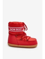 Damskie Wiązane Śniegowce Czerwone Soia