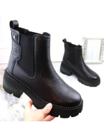 Dámske zateplené kožené členkové topánky PAW484 Black - Filippo