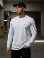 FashionStreet pánske biele tričko s dlhým rukávom LX0537