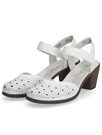 Pohodlné kožené sandále Rieker W RKR650 white