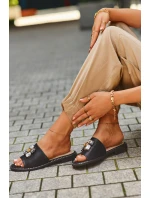 Klapki Damskie Z Ozdobami S.Barski KV27-031 Czarne