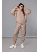 Teplý béžový dámsky teplákový komplet (YP-1104)